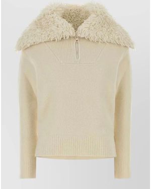 Loewe Wool Blend Polo Shirt - Natural
