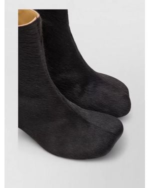 MM6 by Maison Margiela Leather Ankle Boots - Black
