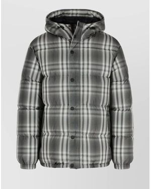 Burberry Hooded Down Jacket Quilted Design - Multicolor