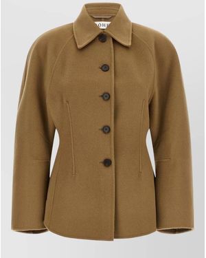 Rohe Structured Jacket Collared Neck Long Sleeves - Green