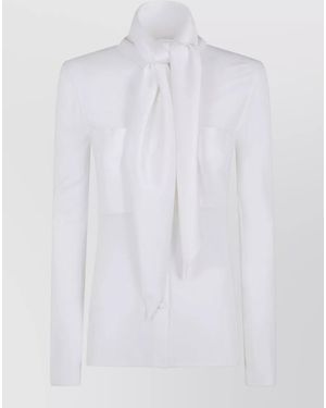 Courreges Scarf Collar Jersey Shirt - White
