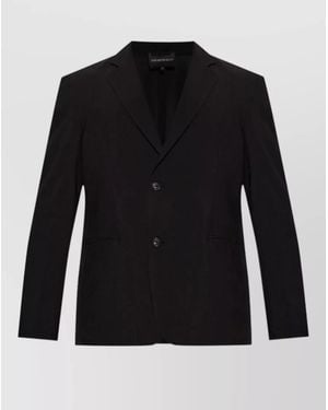Emporio Armani Tailored Single Breasted Jacket Notch Lapels - Black