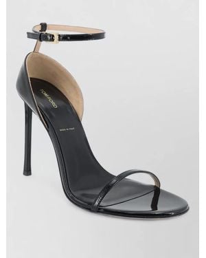 Tom Ford Patent Leather Stiletto Sandals Ankle Strap - Multicolor