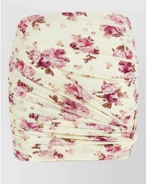 Magda Butrym Floral Ruched Re26 Skirt Draped Style - Pink