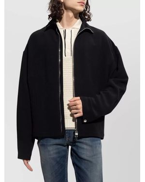 McQueen Jackets With Long Sleeves And High Collar - Black