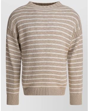 Alex Mill Harbor Striped Crew Neck Knit Jumper - Grey