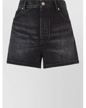 Fendi Denim Slim-Fit Shorts - Black