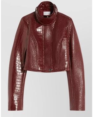 Sportmax Fitted Polo Neck Jacket With Removable Storm Flap - Red