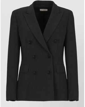Alberto Biani Double-Breasted Suit Jacket - Black