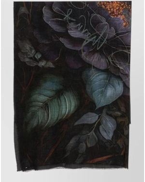 Faliero Sarti Wool Printed Stole - Black