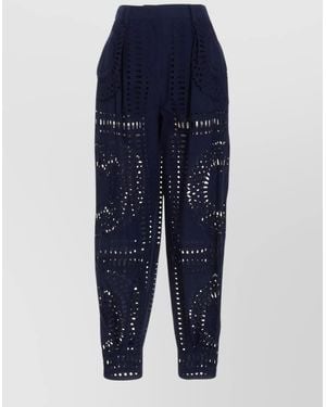 Alberta Ferretti Embroidered Wide-Leg Pants - Blue
