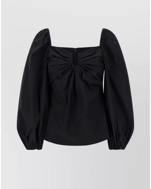 Carolina Herrera Puff Sleeve Blouse - Black