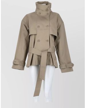 ROTATE BIRGER CHRISTENSEN Short Trench Jacket - Natural
