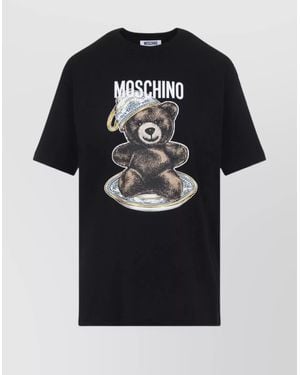 Moschino Printed Crew Neck T-Shirt - Black
