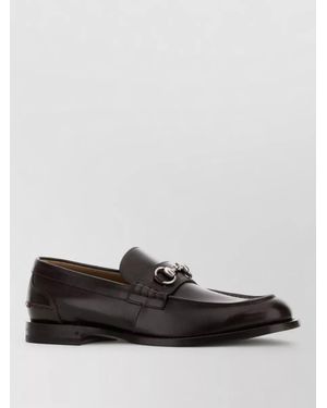 Gucci Leather Loafers Round Toe Stitch Detail - Multicolor