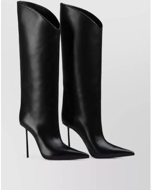 Le Silla Leather Asymmetric Knee-High Boots - Black