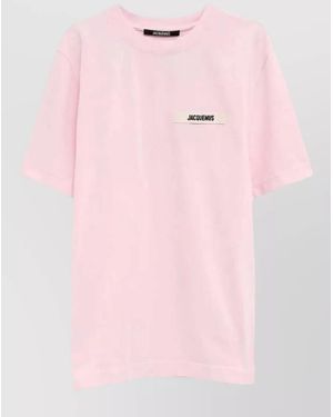Jacquemus Logo-Patch Cotton T-Shirt - Pink