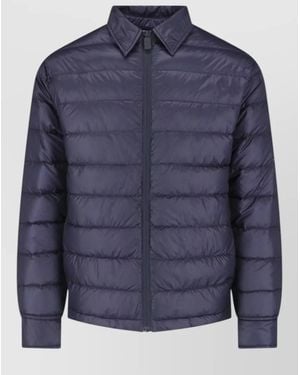 Aspesi Stand Collar Quilted Lightweight Casual Coat - Blue