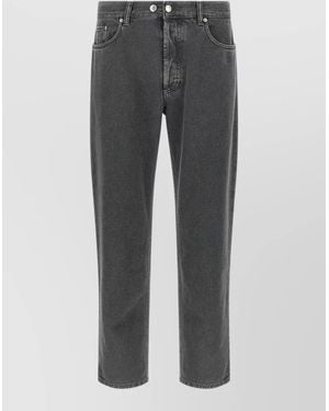 Department 5 Musso Jeans Straight Cut Five Pocket Belt Loops - Gray
