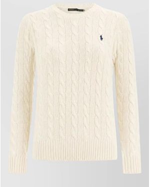 Polo Ralph Lauren Cable Knit Crewneck Jumper Long Sleeves - Natural