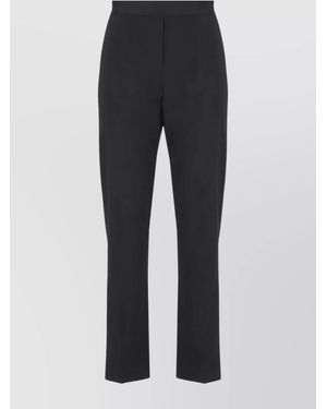 MSGM Wool Straight-Leg Trousers - Black