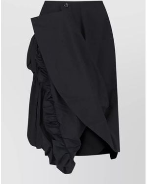Comme des Garçons Asymmetric Wool Midi Skirt - Black