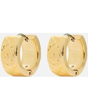 Tory Burch T Monogram Gold-tone Small Hoop Earring - Metallic