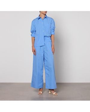 MAX&Co. Max&co. Gitane Cotton-poplin Trousers - Blue
