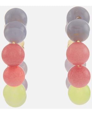 Anna + Nina Anna + Nina Summertime Blues Gold-plated Hoop Earrings - White