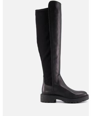 Dune Tella Leather Knee-high Boots - Black