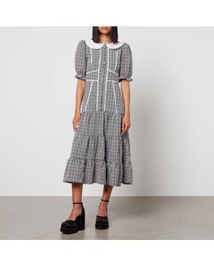 Sister Jane Candia Gingham Woven Midi Dress - Gray