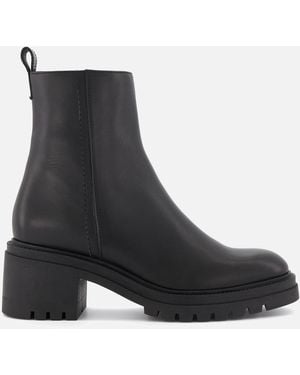 Dune Possessive Leather Heeled Chelsea Boots - Black