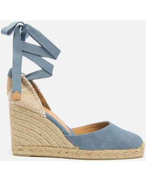 Castañer Carina Canvas Espadrille Wedge Sandals - Blue