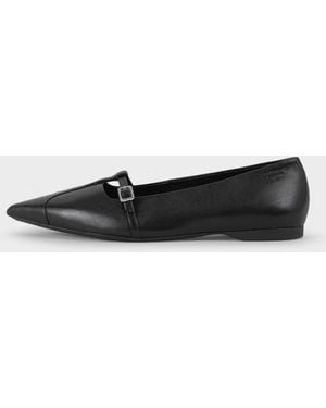 Vagabond Shoemakers Vagabond Hermine Leather Pointed Flats - Black