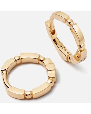 Daisy London Stacked 18-karat Gold Plated Huggie Hoop Earrings - Metallic