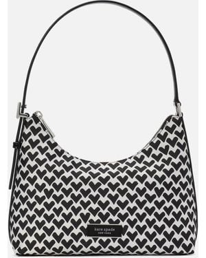 Kate Spade Sam Icon Modernist Hearts Jacquard Small Bag - Black