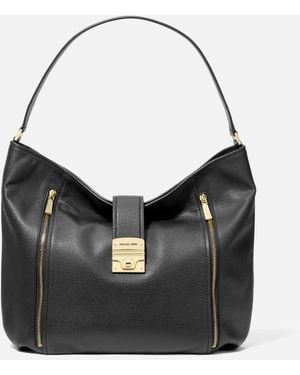 MICHAEL Michael Kors Addie Large Hobo Shoulder Bag - Black