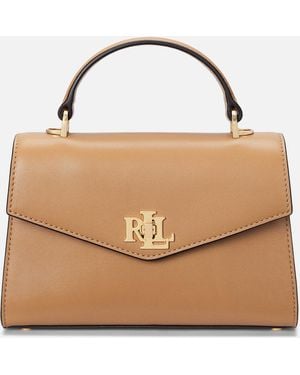 Ralph Lauren Farrah Leather Small Satchel - Brown