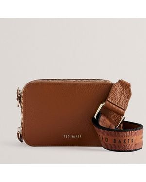 Ted Baker Stunna Webbing Leather Crossbody Bag - Brown