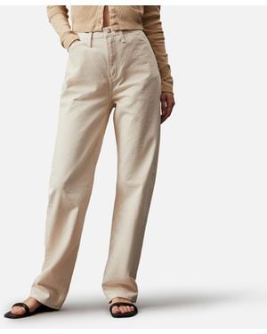 Calvin Klein High Rise Straight Hammerloop Jean - Natural