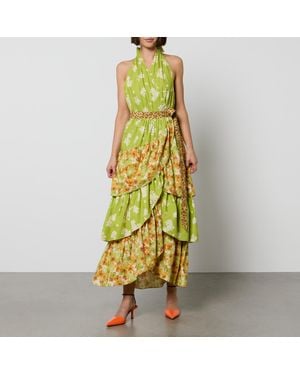 Never Fully Dressed Matilda Printed Cotton-Poplin Wrap Dress - Yellow