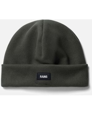 Rains Rib-knit Fleece-lined Beanie - Green