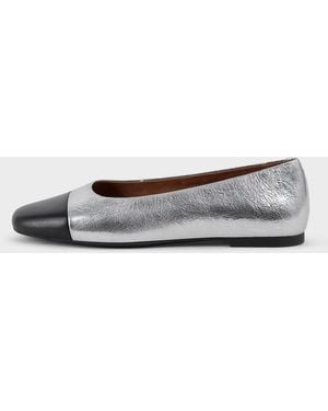 Vagabond Shoemakers Vagabond Jolin Leather Ballet Flats - Metallic