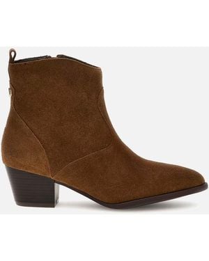 Guess Boyta Leather Western Boots in Black Lyst Canada