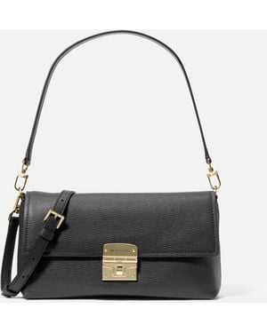 MICHAEL Michael Kors Addie Pouchette Medium Leather Bag - Black