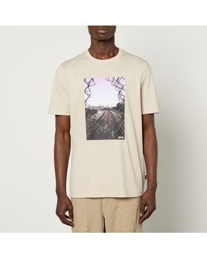 BOSS Te_Urban Cotton-Jersey T-Shirt - Natural