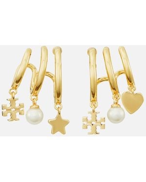 Tory Burch Kira 18k Gold-plated Multi Hoop Earrings - Metallic