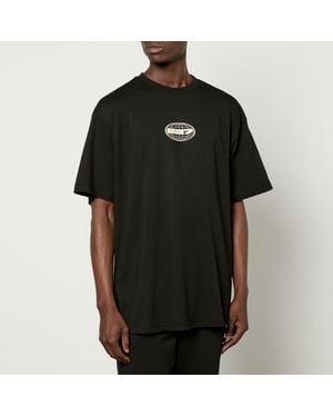 EA7 Train Globe Graphic Cotton-Jersey T-Shirt - Black