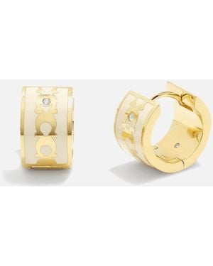 COACH C Huggie Gold-tone Earrings - Metallic