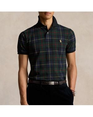 Polo Ralph Lauren Tartan Cotton-piqué Polo Shirt - Black